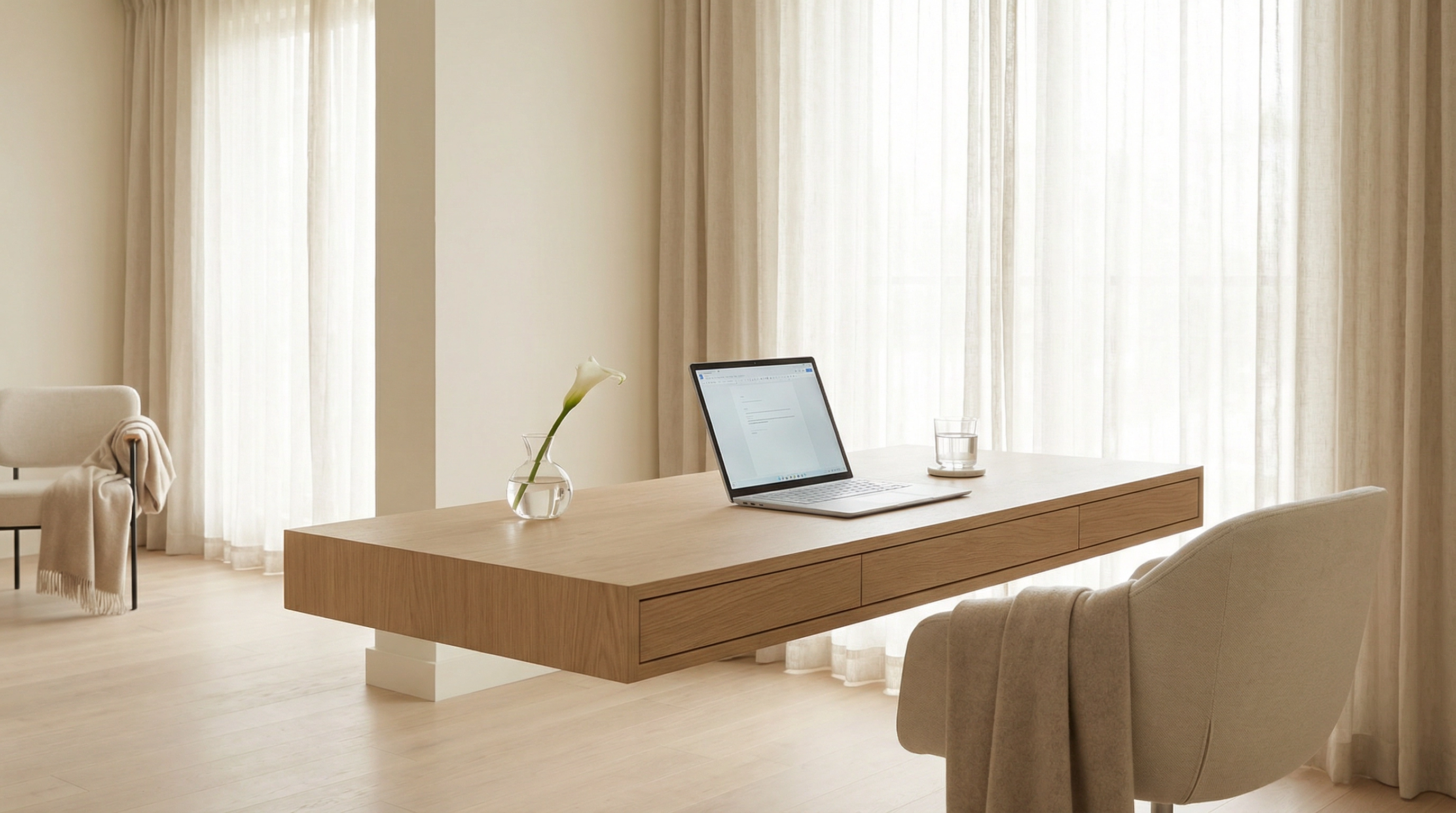 Organized notebook and pen